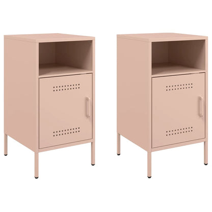 vidaXL Bedside Cabinet | Set of 2 | Pink | Cold-rolled steel | Standard 2