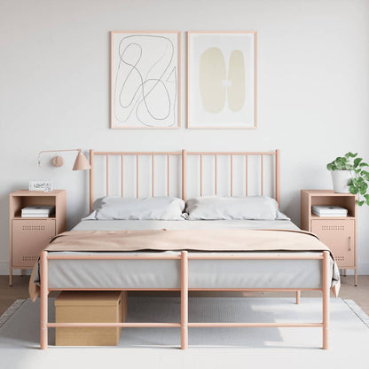 vidaXL Bedside Cabinet | Set of 2 | Pink | Cold-rolled steel | Standard 1
