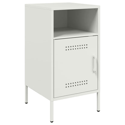 vidaXL Bedside Cabinet White 36x39x68 cm Steel 2
