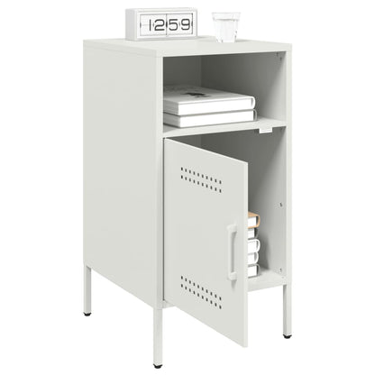 vidaXL Bedside Cabinet White 36x39x68 cm Steel 4