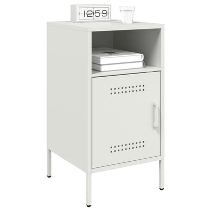 vidaXL Bedside Cabinet White 36x39x68 cm Steel 5