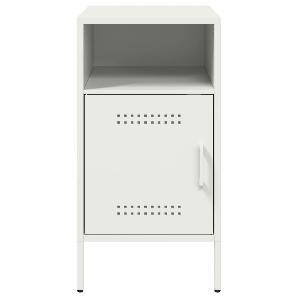 vidaXL Bedside Cabinet White 36x39x68 cm Steel 6