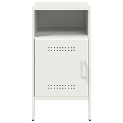 vidaXL Bedside Cabinet White 36x39x68 cm Steel 6