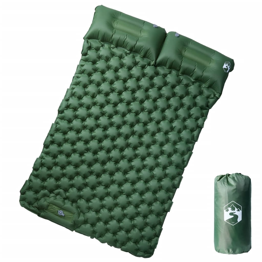 Self Inflating Camping Mattress with Pillow Green