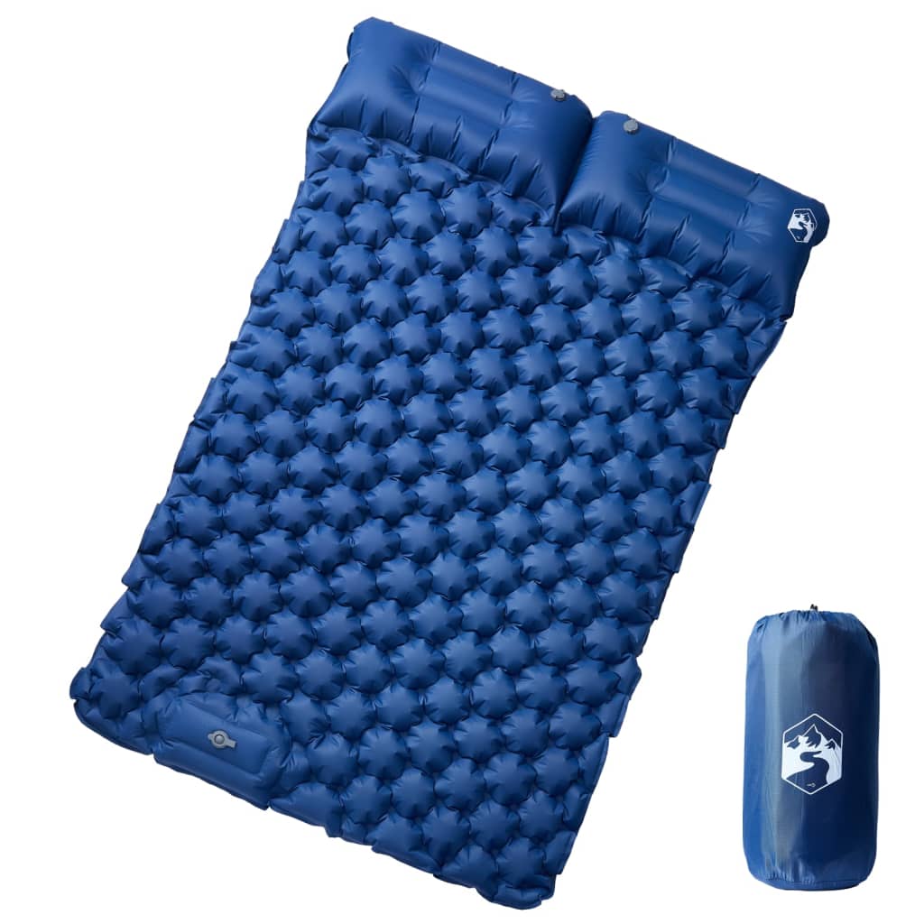 Self Inflating Camping Mattress with Pillow Navy blue