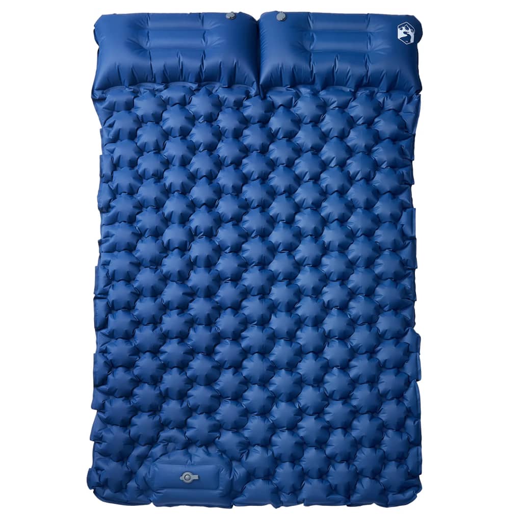 Self Inflating Camping Mattress with Pillow Navy blue