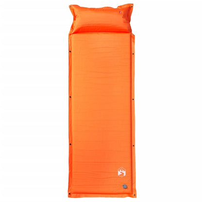 vidaXL Self Inflating Camping Mattress with Pillow 1-Person Orange 2