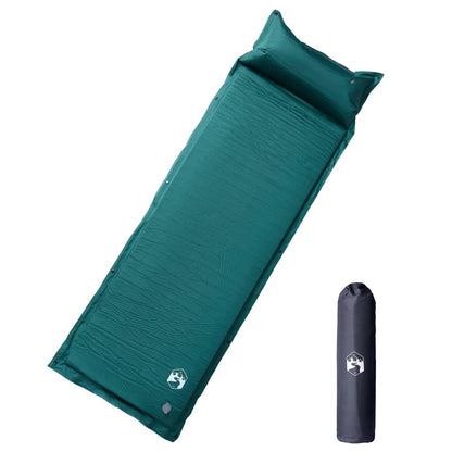 vidaXL Self Inflating Camping Mattress with Pillow 1-Person Green 1