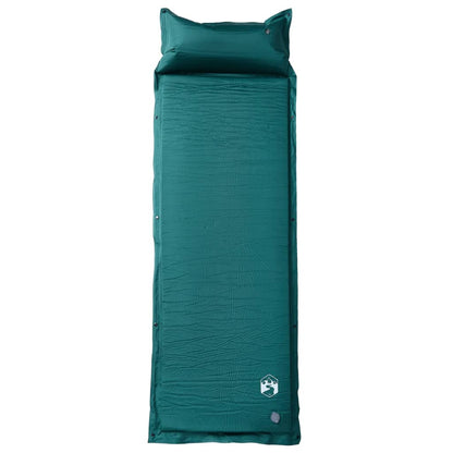 vidaXL Self Inflating Camping Mattress with Pillow 1-Person Green 2