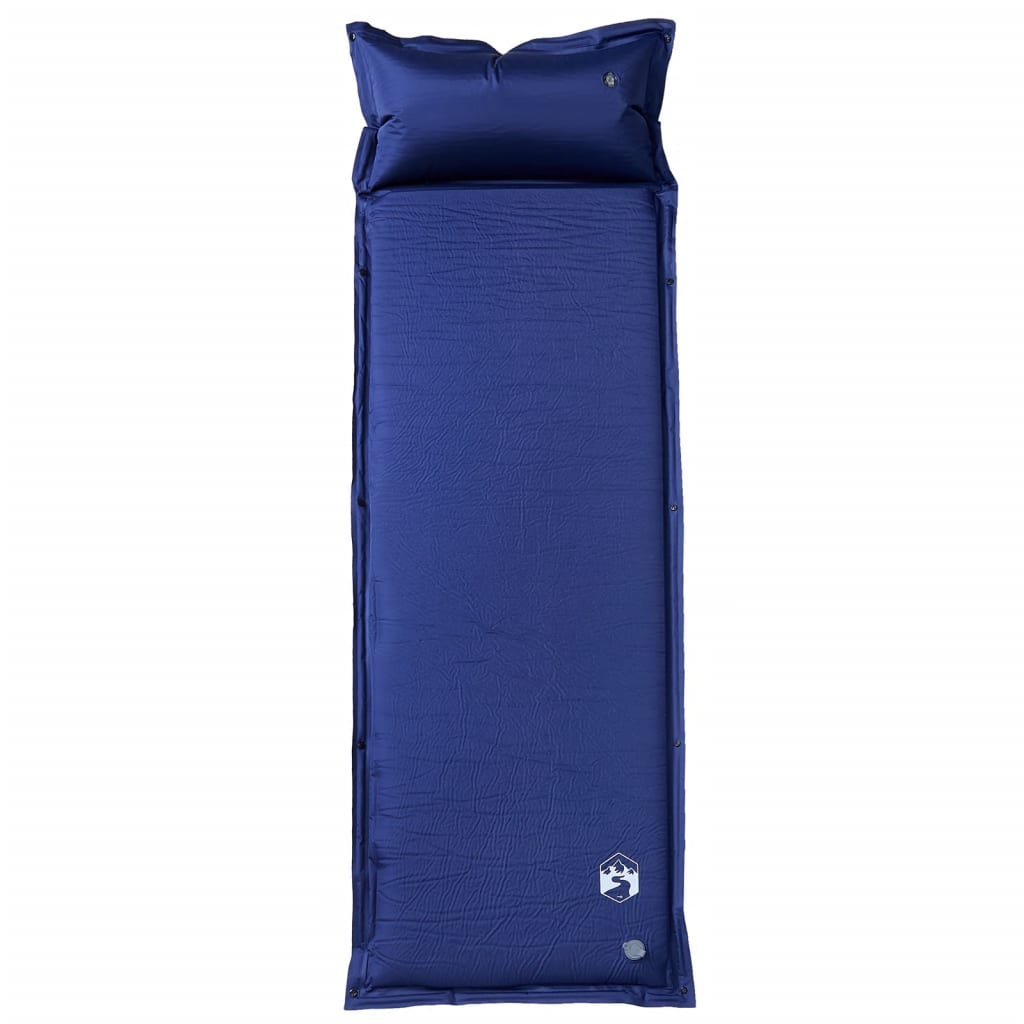 vidaXL Self Inflating Camping Mattress with Pillow 1-Person Navy Blue 2