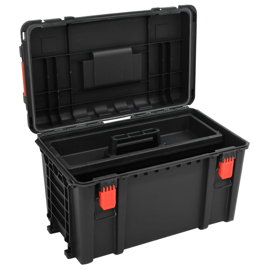 vidaXL Portable Flight Case Black 57x35x32,5 cm PP 4