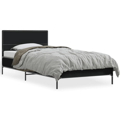 vidaXL Bed Frame without Mattress Black 90x200 cm 2