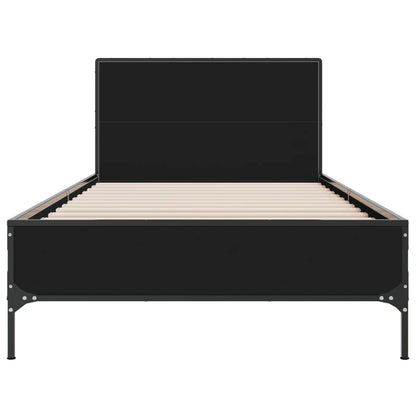 vidaXL Bed Frame without Mattress Black 90x200 cm 4