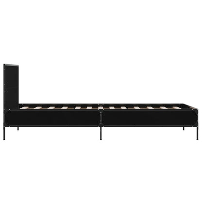 vidaXL Bed Frame without Mattress Black 90x200 cm 5