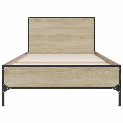 vidaXL Bed Frame without Mattress Sonoma Oak 75x190 cm Small Single 4