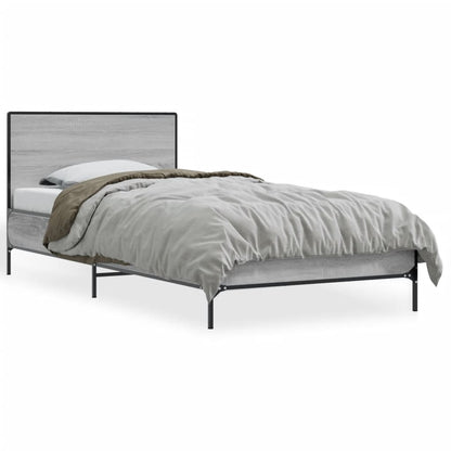 vidaXL Bed Frame without Mattress Grey Sonoma 75x190 cm Small Single 2