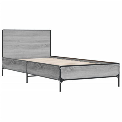 vidaXL Bed Frame without Mattress Grey Sonoma 75x190 cm Small Single 3