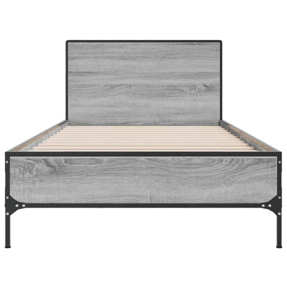 vidaXL Bed Frame without Mattress Grey Sonoma 75x190 cm Small Single 4