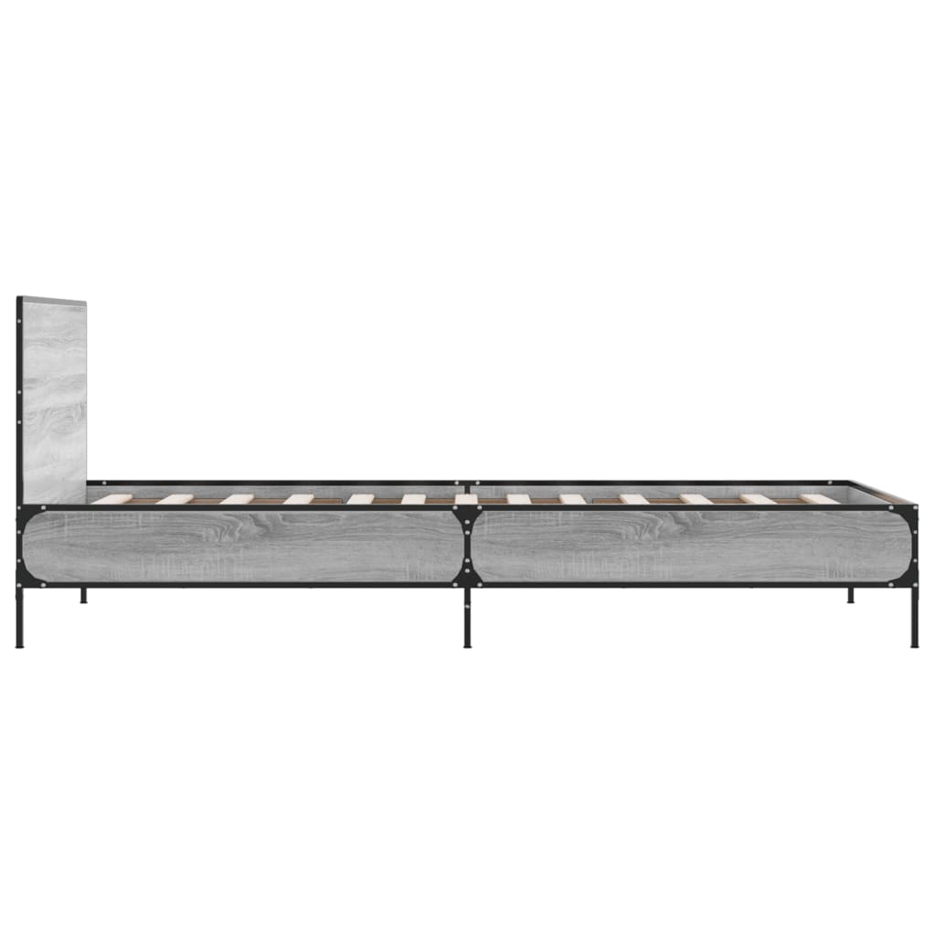 vidaXL Bed Frame without Mattress Grey Sonoma 75x190 cm Small Single 5