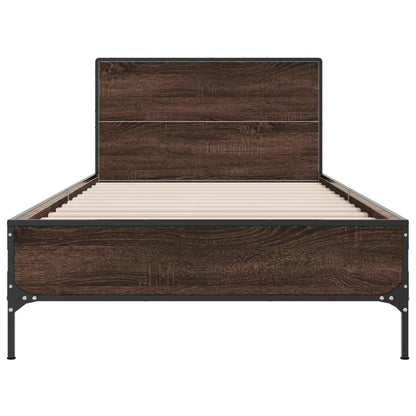 vidaXL Bed Frame without Mattress Brown Oak 75x190 cm Small Single 4