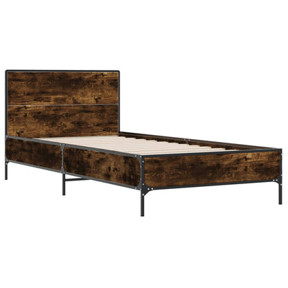 vidaXL Bed Frame without Mattress Smoked Oak 90x190 cm Single 3