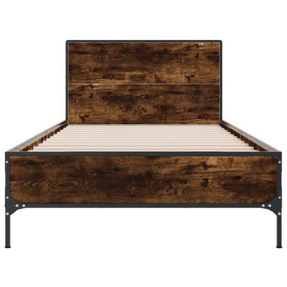 vidaXL Bed Frame without Mattress Smoked Oak 90x190 cm Single 4