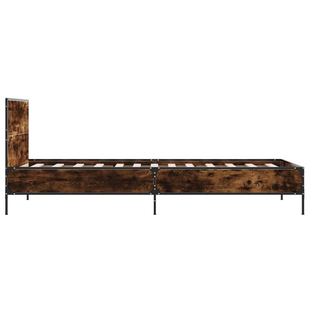 vidaXL Bed Frame without Mattress Smoked Oak 90x190 cm Single 5