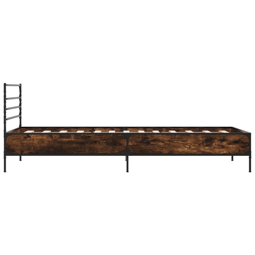 vidaXL Bed Frame without Mattress Smoked Oak 90x200 cm 5