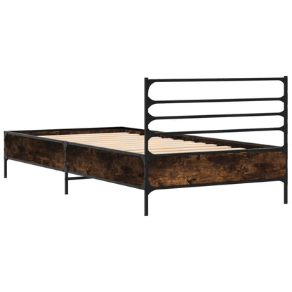 vidaXL Bed Frame without Mattress Smoked Oak 90x200 cm 6
