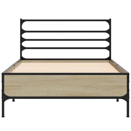 vidaXL Bed Frame without Mattress Sonoma Oak 100x200 cm 4