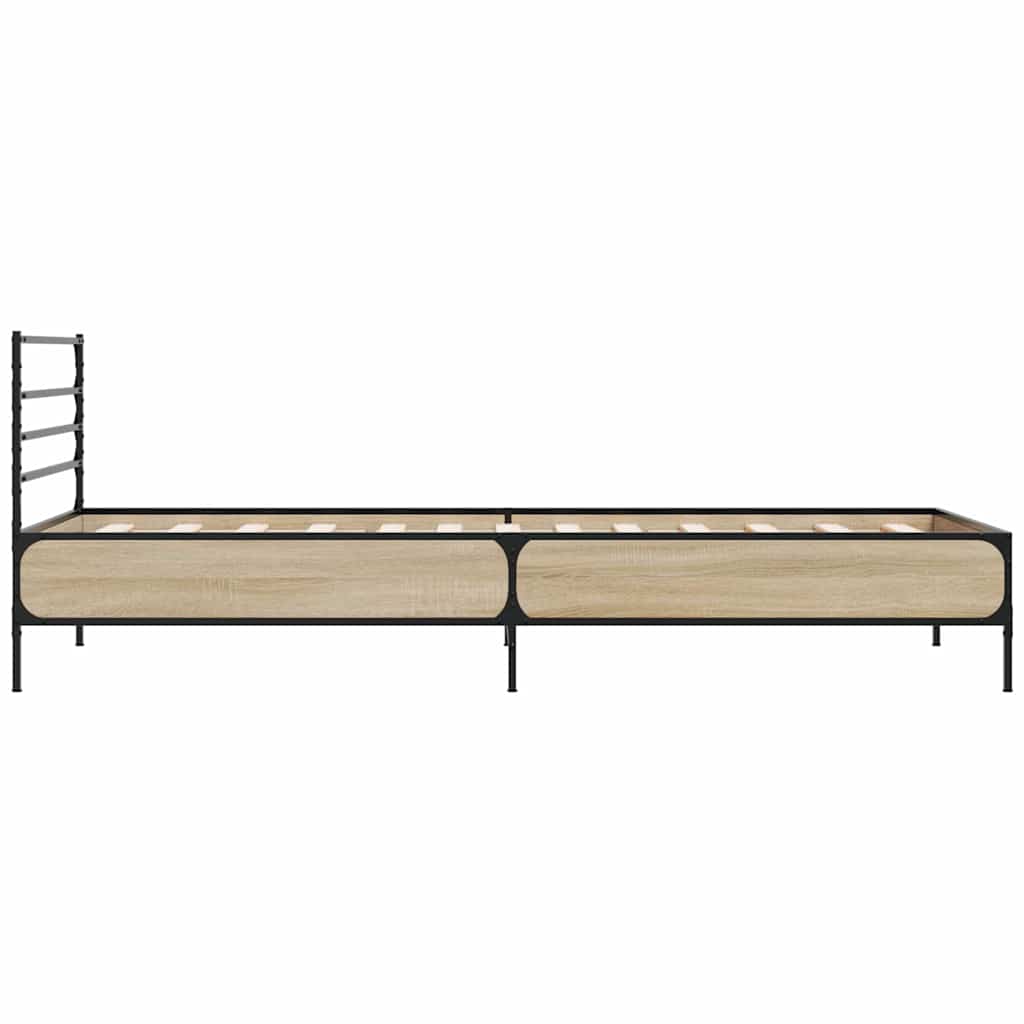 vidaXL Bed Frame without Mattress Sonoma Oak 100x200 cm 5