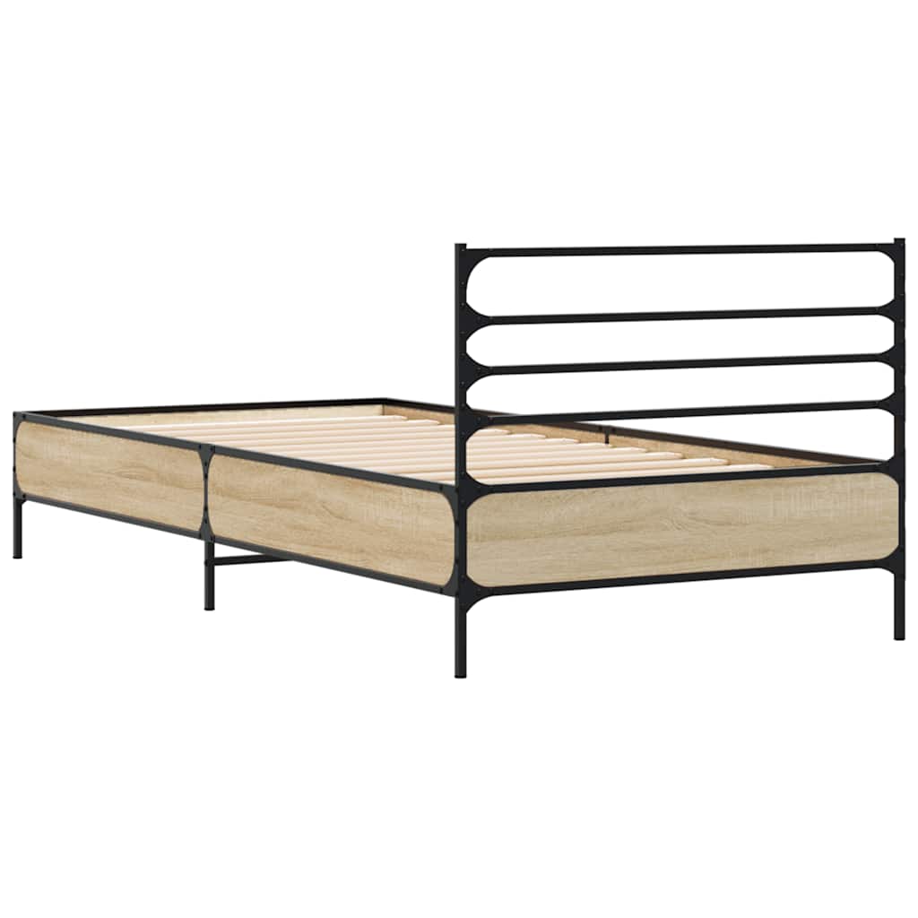 vidaXL Bed Frame without Mattress Sonoma Oak 100x200 cm 6