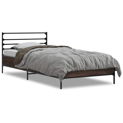 Bed Frame without Mattress Length 200 cm Brown oak 100 cm