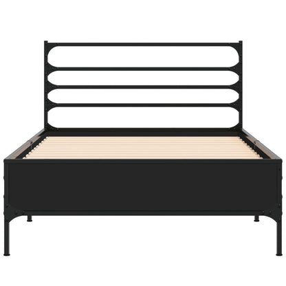 vidaXL Bed Frame without Mattress Black 90x190 cm Single 4