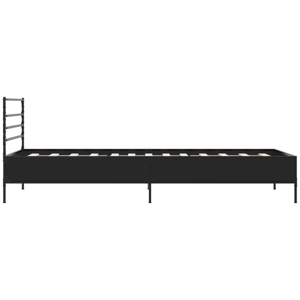 vidaXL Bed Frame without Mattress Black 90x190 cm Single 5