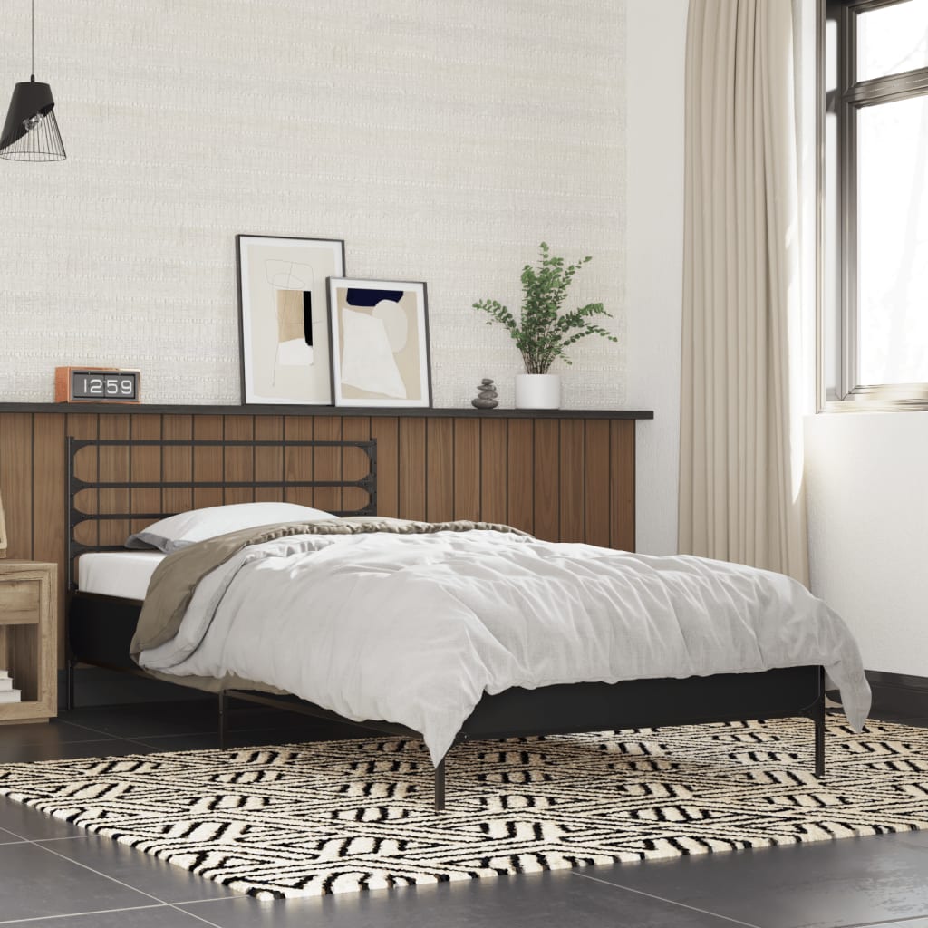 vidaXL Bed Frame without Mattress Black 90x190 cm Single 1