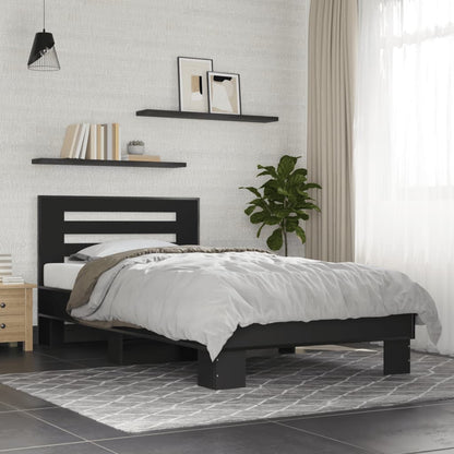 Bed Frame without Mattress Length 190 cm Black 75 cm