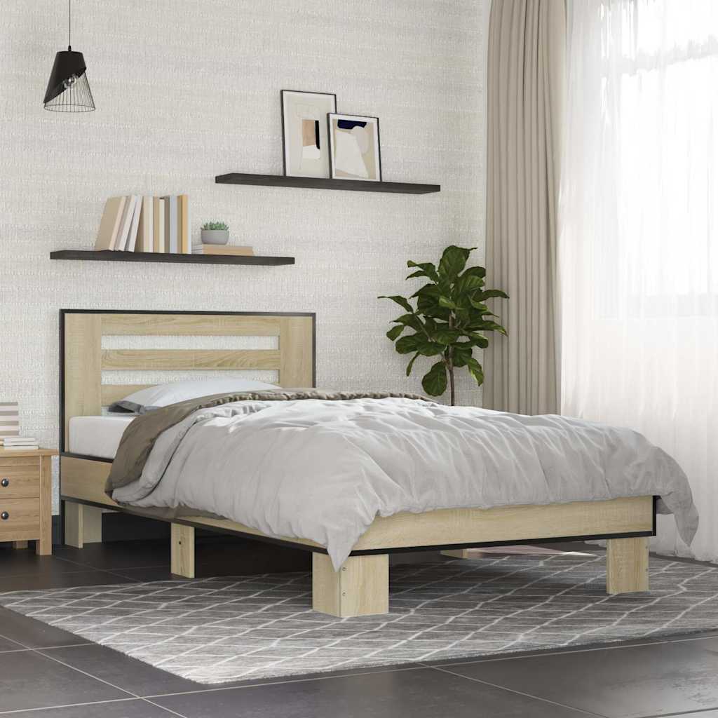Bed Frame without Mattress Length 190 cm Sonoma oak 75 cm