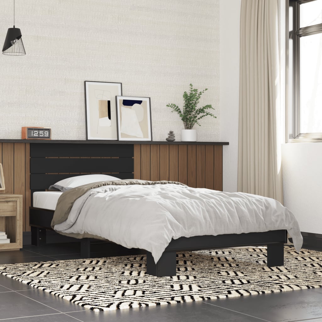 Bed Frame without Mattress 90x200 cm Black