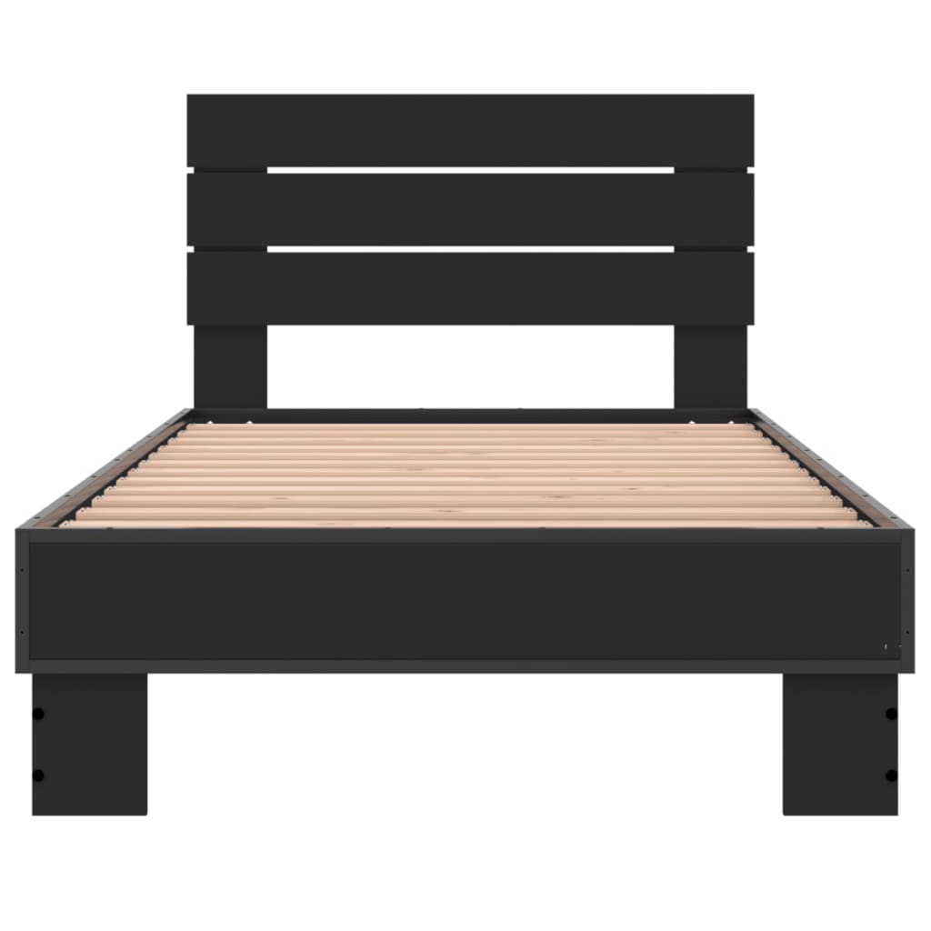 Bed Frame without Mattress Length 190 cm Black 75 cm