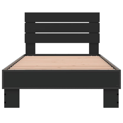Bed Frame without Mattress Length 190 cm Black 75 cm