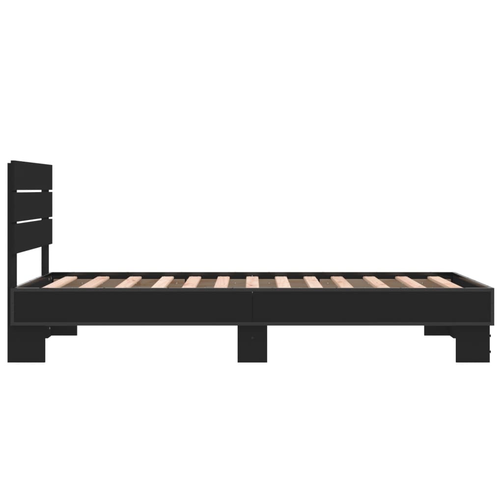 Bed Frame without Mattress Length 190 cm Black 75 cm