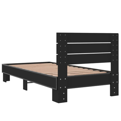 Bed Frame without Mattress Length 190 cm Black 75 cm