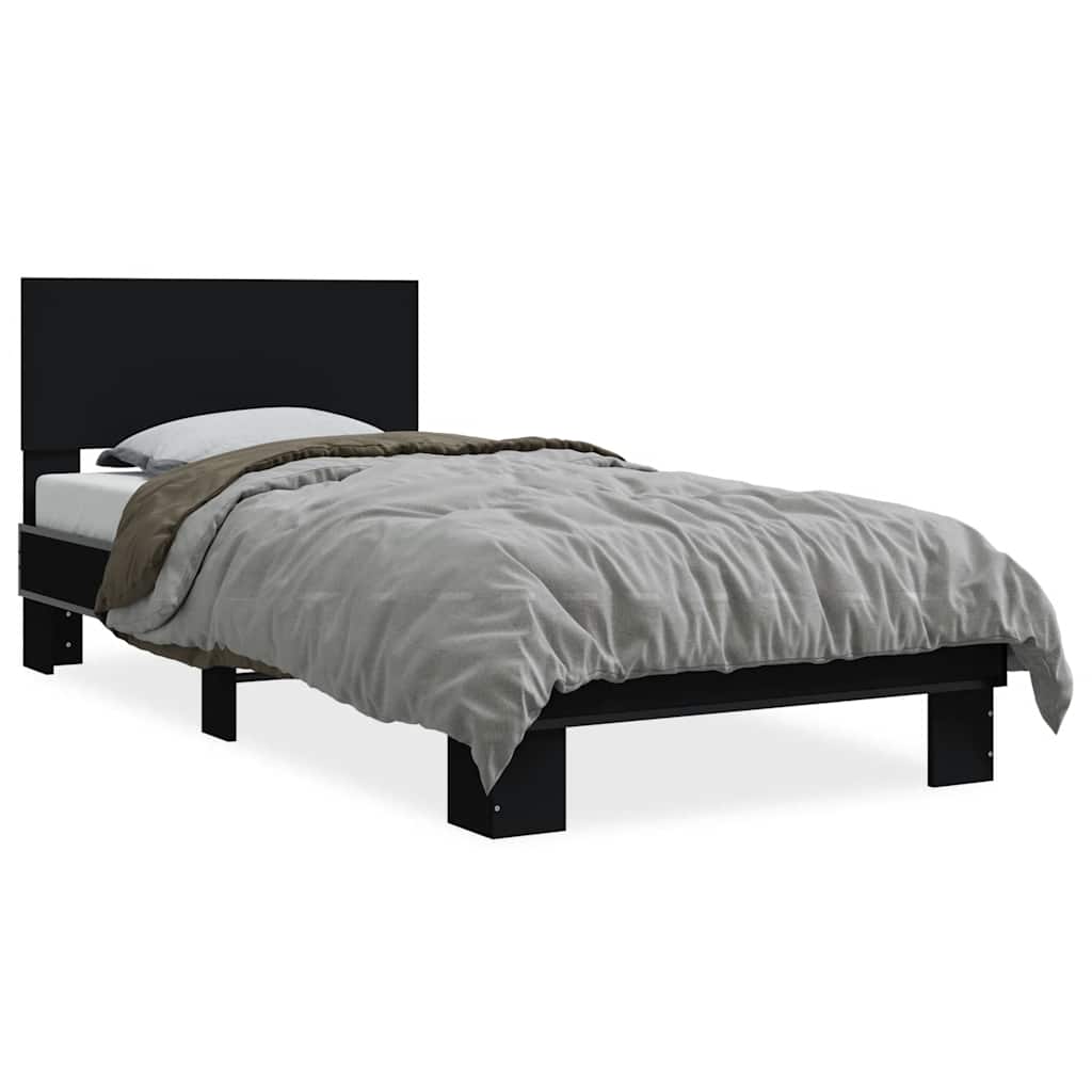 vidaXL Bed Frame without Mattress Black 75x190 cm Small Single 2