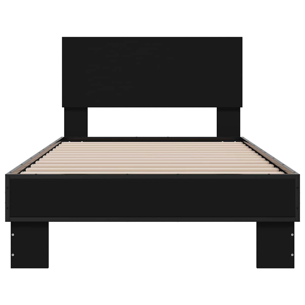 vidaXL Bed Frame without Mattress Black 75x190 cm Small Single 4