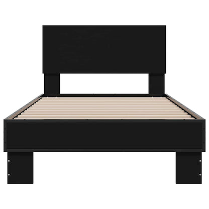 vidaXL Bed Frame without Mattress Black 75x190 cm Small Single 4