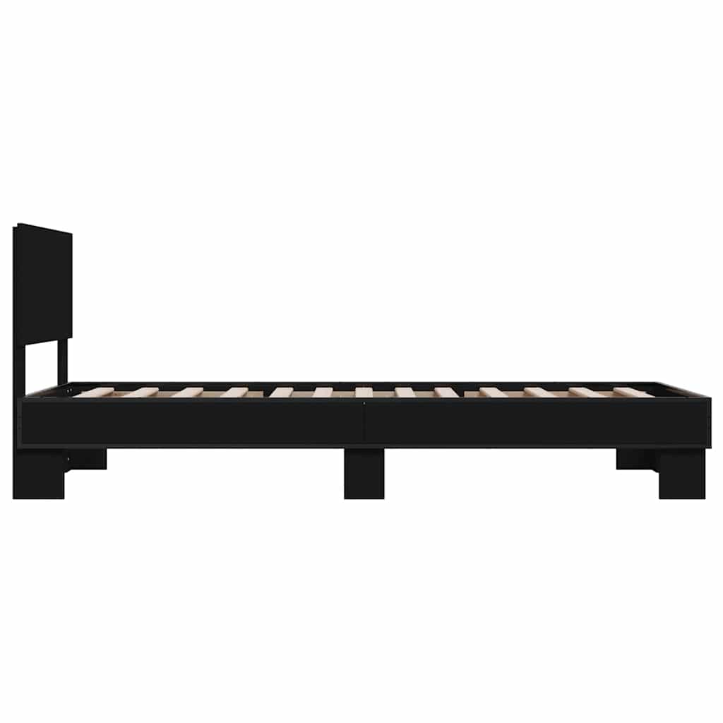 vidaXL Bed Frame without Mattress Black 75x190 cm Small Single 5