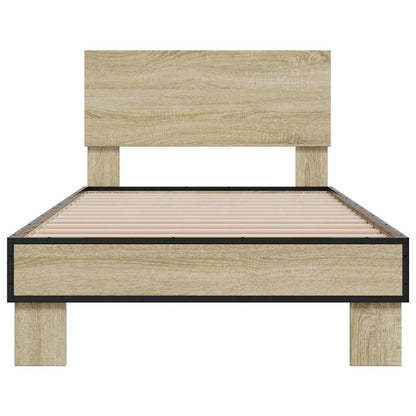 vidaXL Bed Frame without Mattress Sonoma Oak 75x190 cm Small Single 4