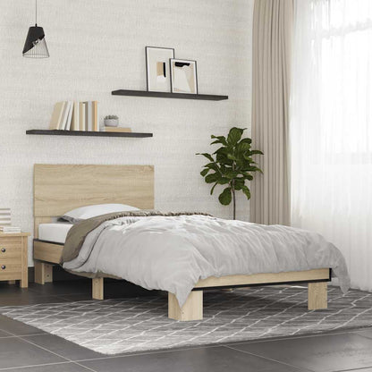 vidaXL Bed Frame without Mattress Sonoma Oak 75x190 cm Small Single 1