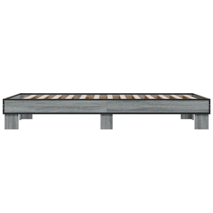 vidaXL Bed Frame without Mattress Grey Sonoma 100x200 cm 5